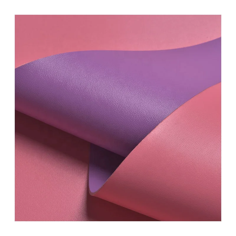 leather manufacturer Production PVC natural leather material double sided pattern 1.9mm thick