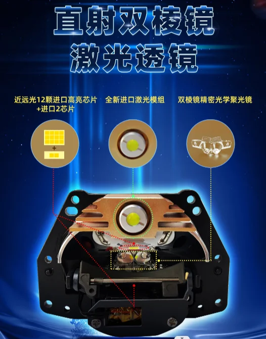 AES S600 Prism Double laser lens WAY MAKER  Bi led 55W 80W high power led projector blue lens 6000K