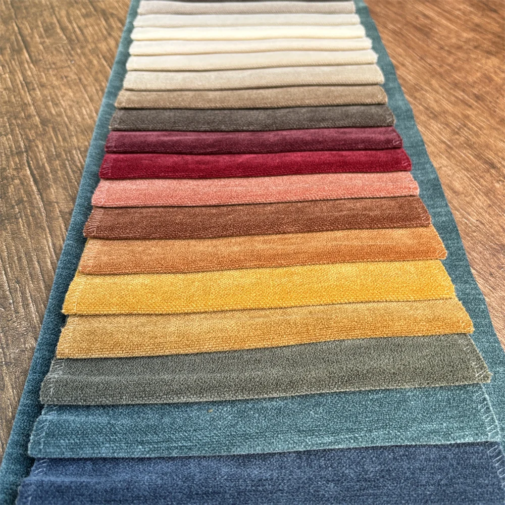 Velvet upholstery fabric manufacturer high quality most popular upholstery fabric for sofa plain  400GSM dyed softt vega0112