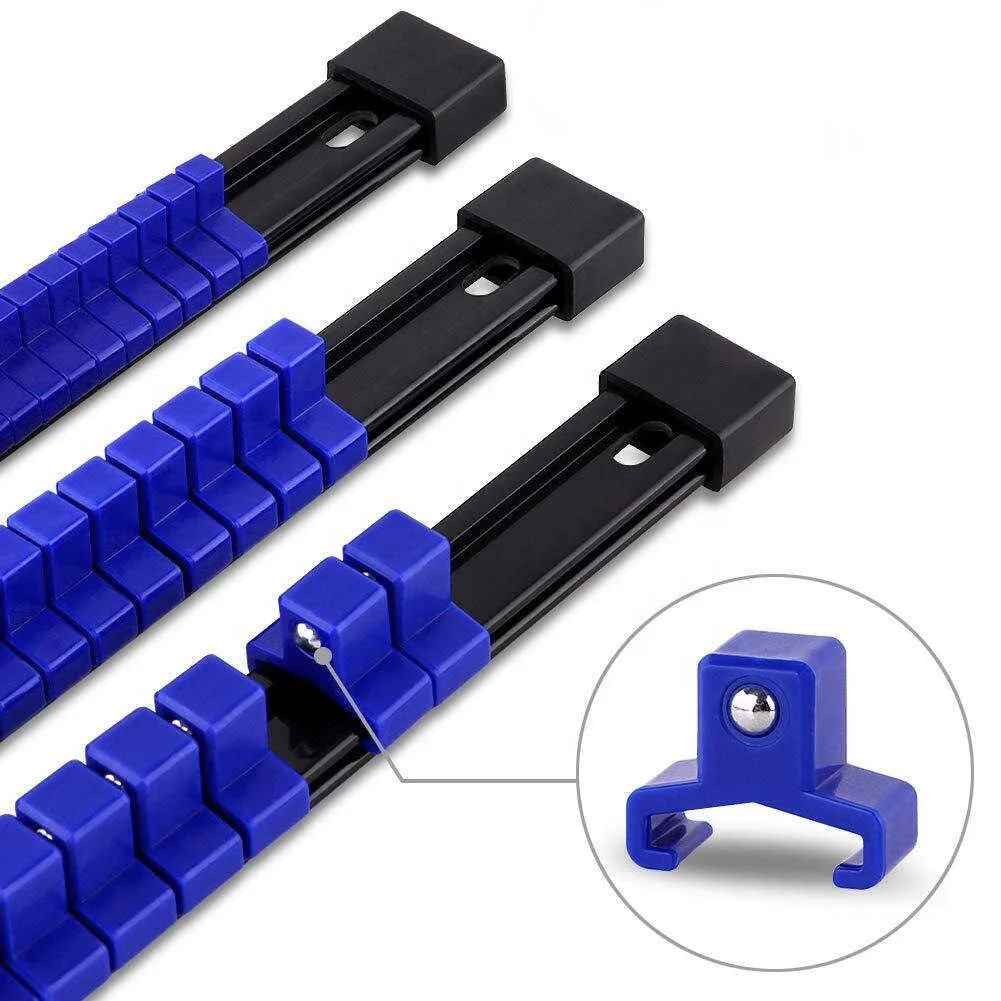 6-Piece Plastic Socket Holder Multi-Purpose Holder 1/2 3/8 1/4-Inch Socket Holder Sleeve Not Included