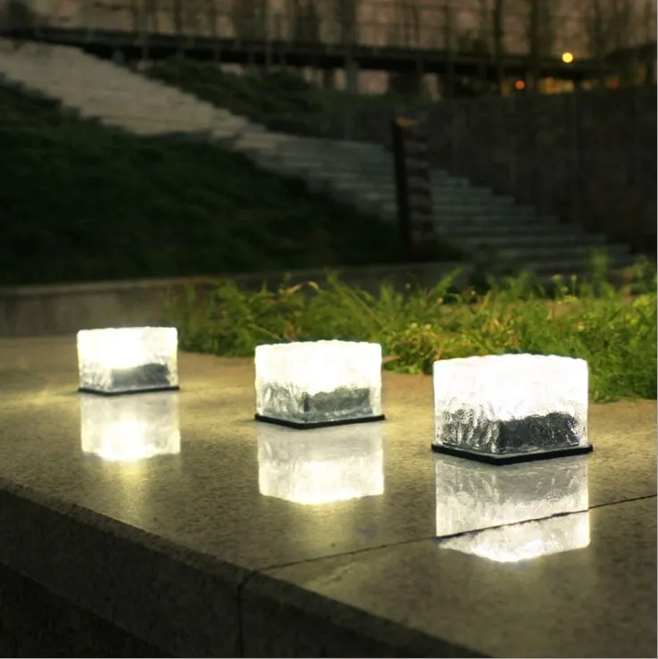 IP67 Waterproof ice brick shape  led outdoor solar lawn garden lamp