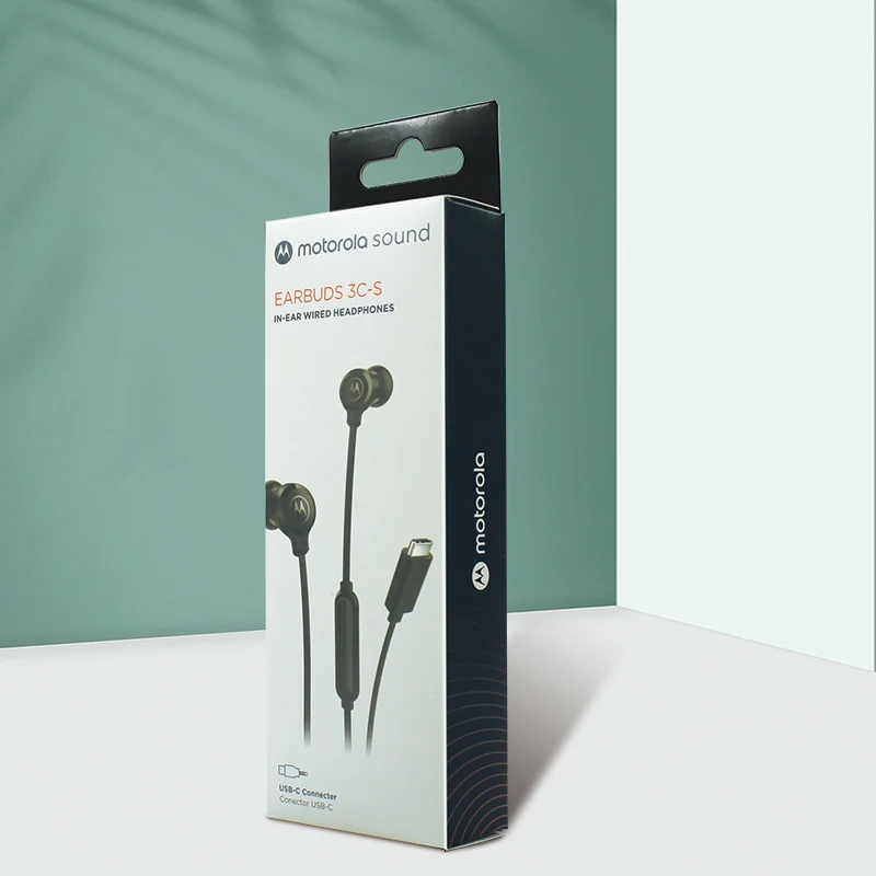 Customised wireless headphones sports earbuds packaging box data cable retail paper cardboard packaging box with window