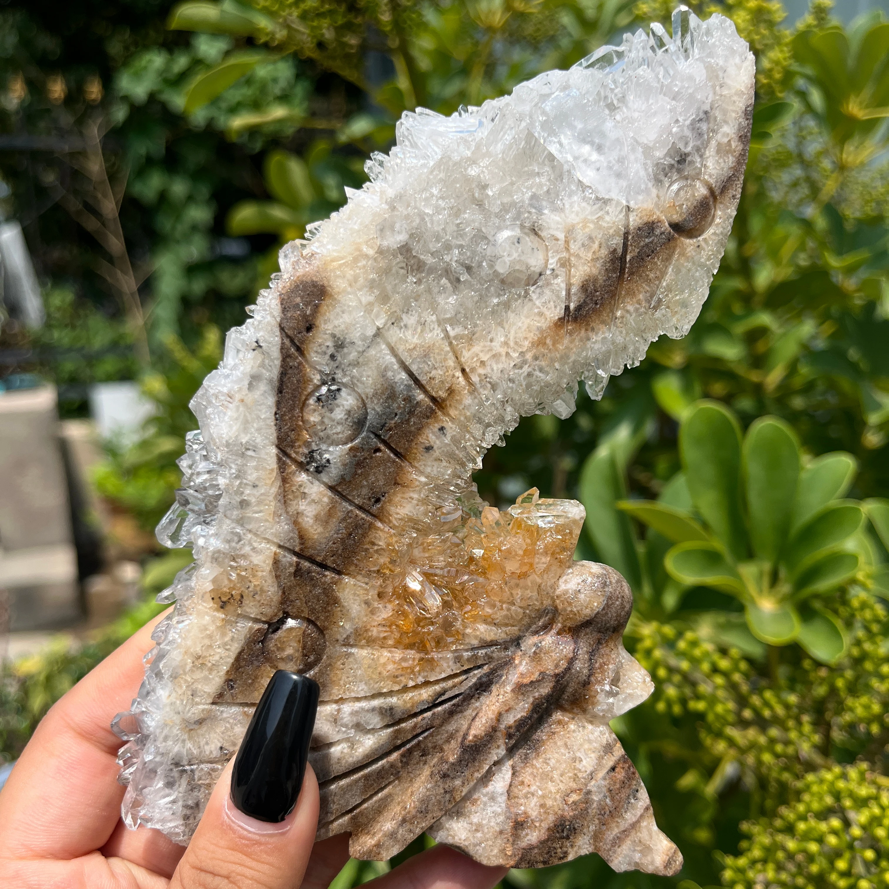 Wholesale Fanshi Natural Quartz Cluster Angel Carving Druzy Pixie Hot Sale Crystal Crafts for Home Decor and Healing Gift