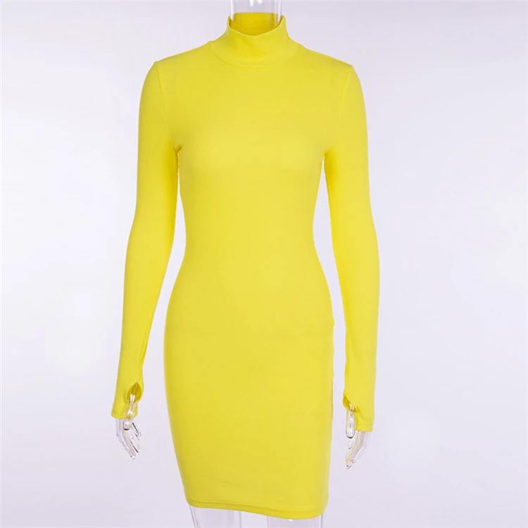 
W6646 2020 Good quality casual fashion sexy solid color bodycon clothes sexy fall dresses for women clothes 