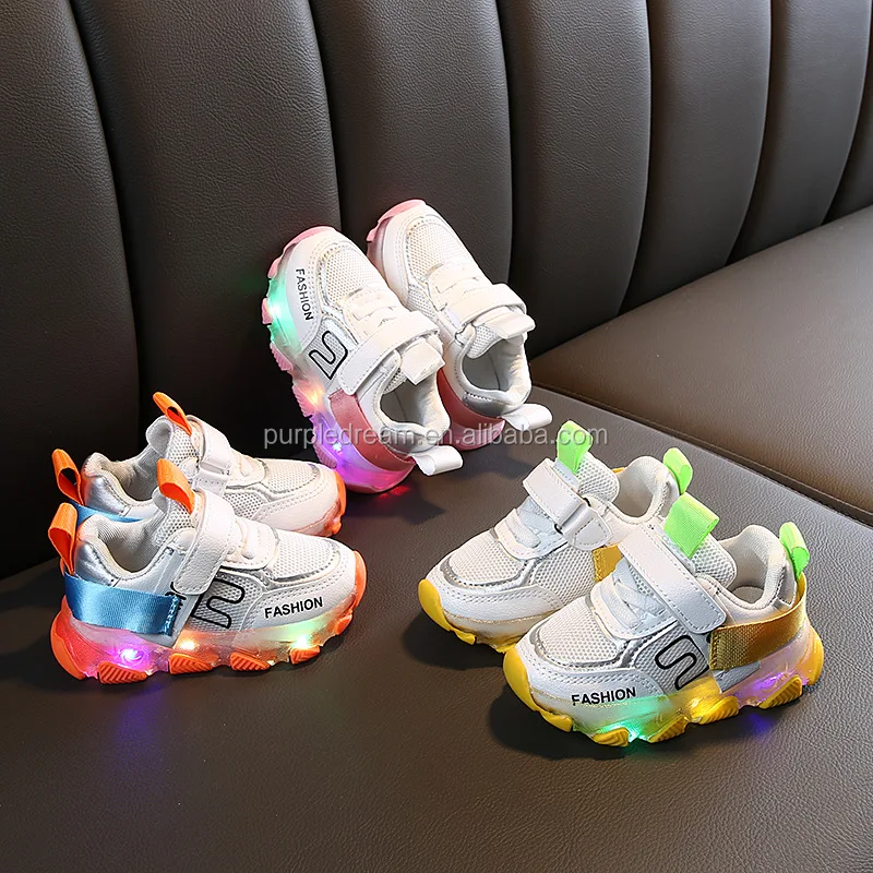 
PU Baby Casual Shoes LED Lighting Sport Shoes 