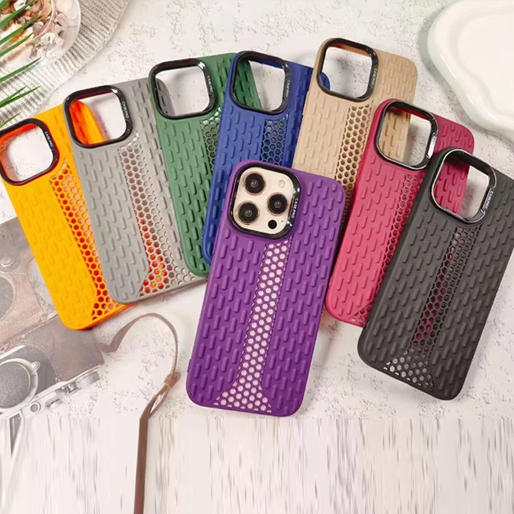 Anti Slip Protective Back Cover For iPhone 11 12 13 14 15 16 Pro Max Small Waist Cooling Solid Color Mobile Phone Case