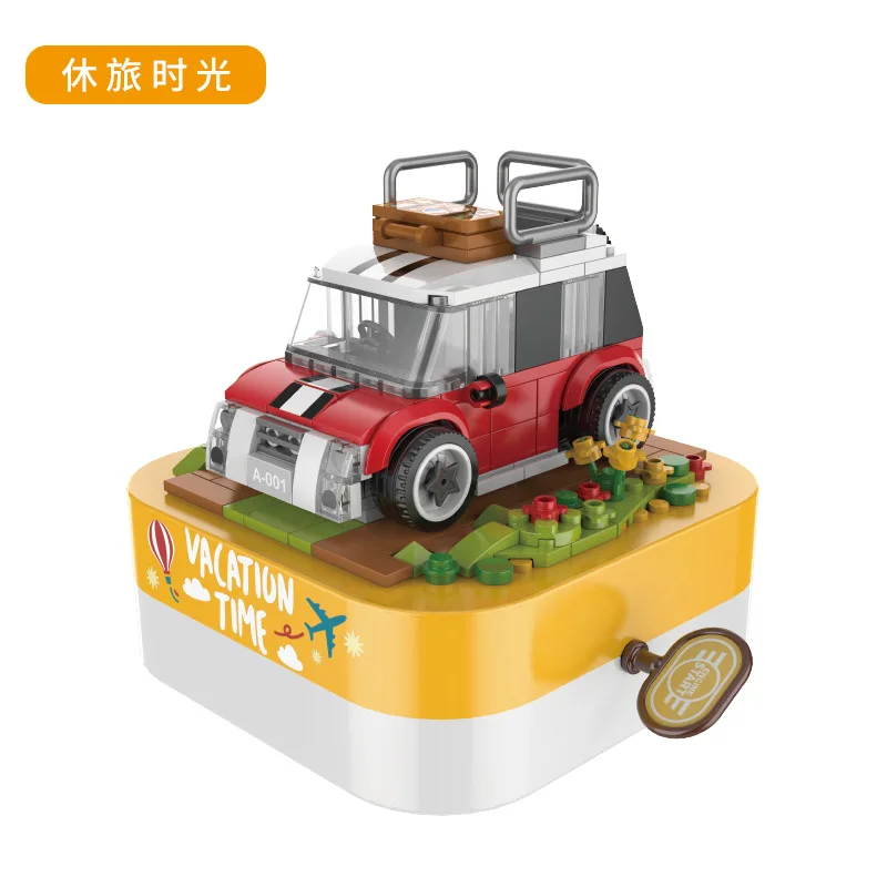 Wholesale Music Boxes Innovative 3D Puzzle Music Box Building Block Set Christmas  Carousel Music Box Gift for Girl