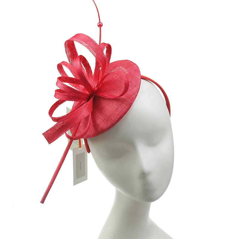 Женская Вуалетка Sinamay, головной убор с цветами для свадьбы, церкви, вечеринки