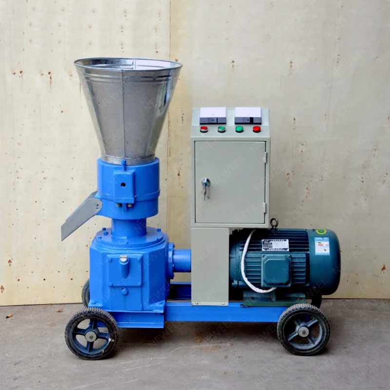 NEWEEK Single Phase 220v 110v Home Use 15HP diesel 6mm Biomass Sawdust Straw Fuel Wood Pellet Machine