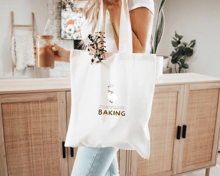 Baking Tote Bag Silly Goose Funny Goose Shopping Bag funny Baking Gift For Baker