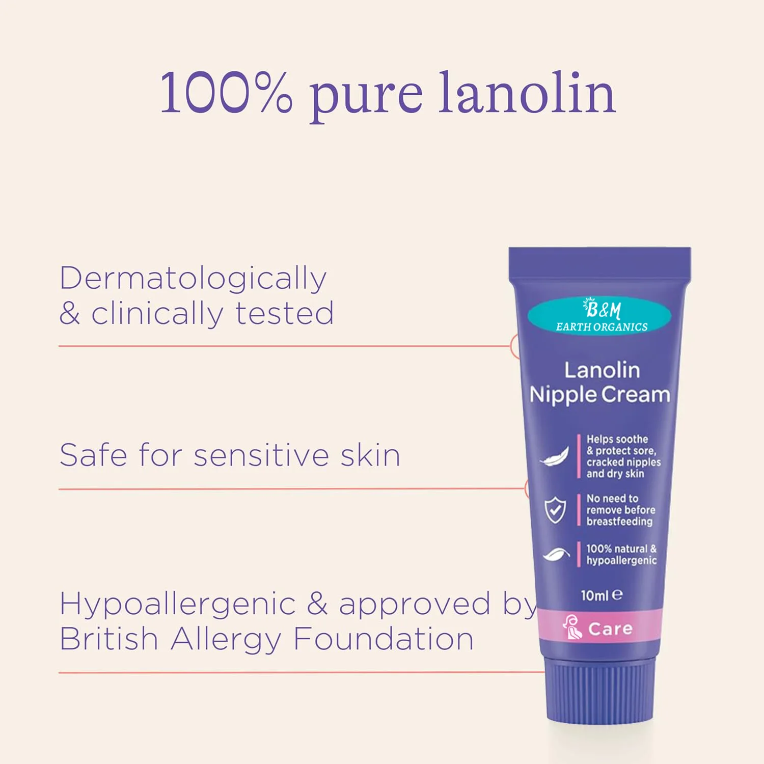Lanolin Nipple Cream for Sore Nipple Cracked Skin Natural Single Ingredient Breastfeeding Essential