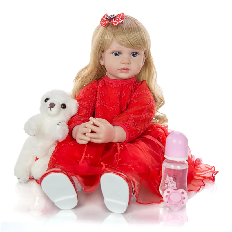 Keiumi 24 дюйма элегантные Reborn Baby Girl Кукла 60 см мягкие виниловый тканевый фон для фотостудии средства ухода за кожей принцессы кукла Boneca Детские Плейбой