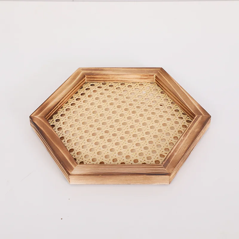 Nordic wooden tray creative living room household rectangular acacia Wooden Serving Tray with stainless steel handle