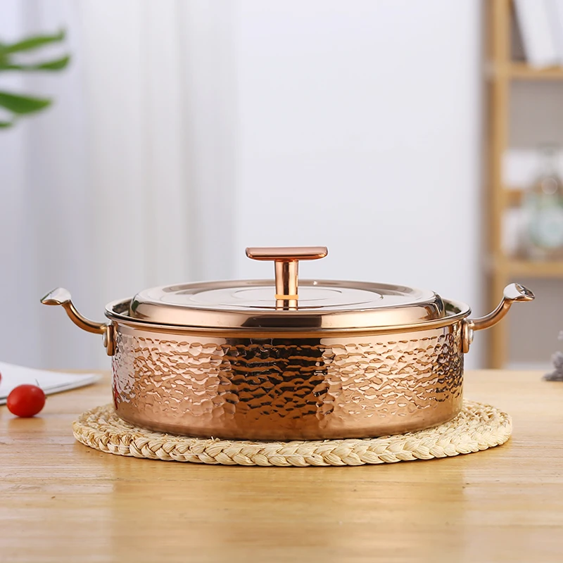 high class Hot conduct quick round party portable dining room 304stainless steel stewpot
