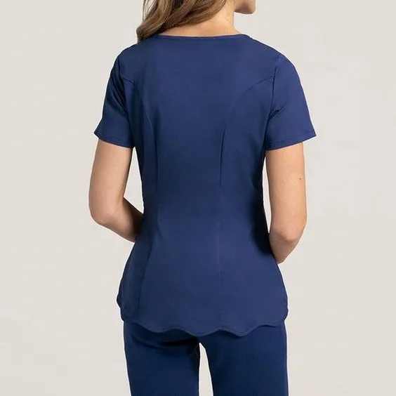 Latest design High quality 4 way stretch scrubs  anno medical scrub uniform Petal style medical uniforms scrubs women
