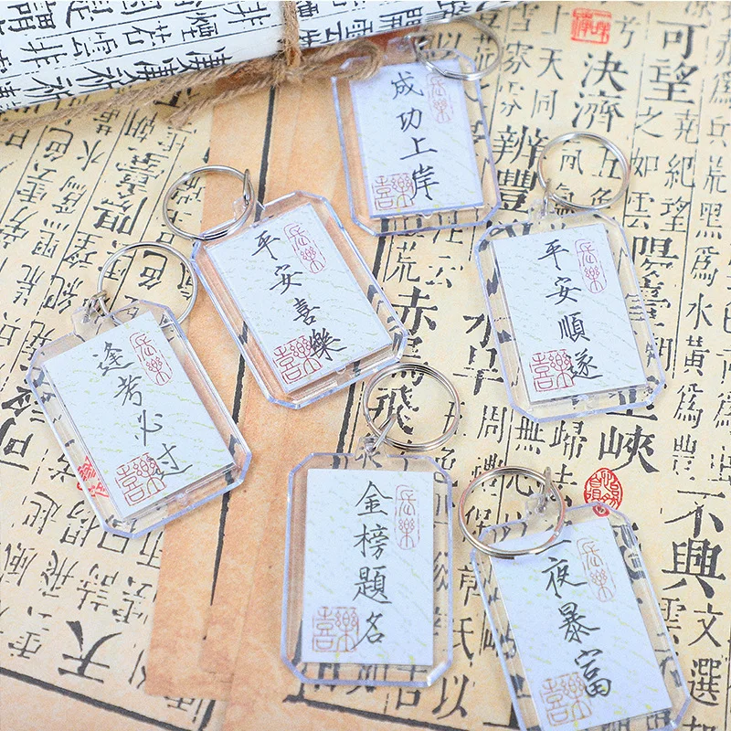 Wholesale Blank Acrylic Keychain Picture Insert Plastic Photo Frame Key Chain