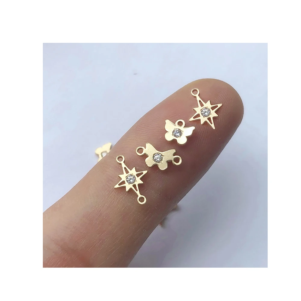 GP Hot Sale 14K Gold Filled Butterfly Charm North Stone Connectors for Permanent Jewelry DIY Making