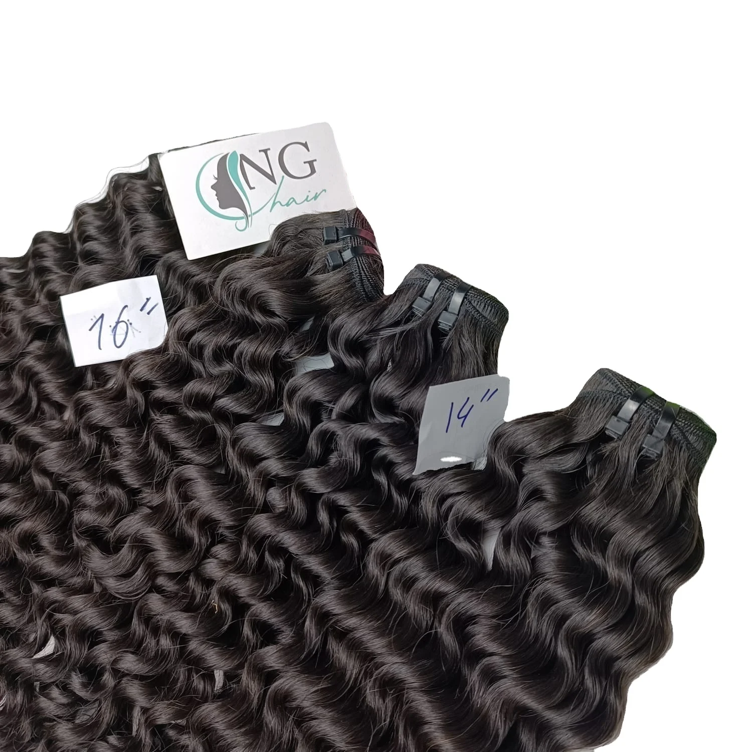 Hot 2023 Product High Quality Deep Curly Weft 100% Raw Vietnam Human Hair Customized Color
