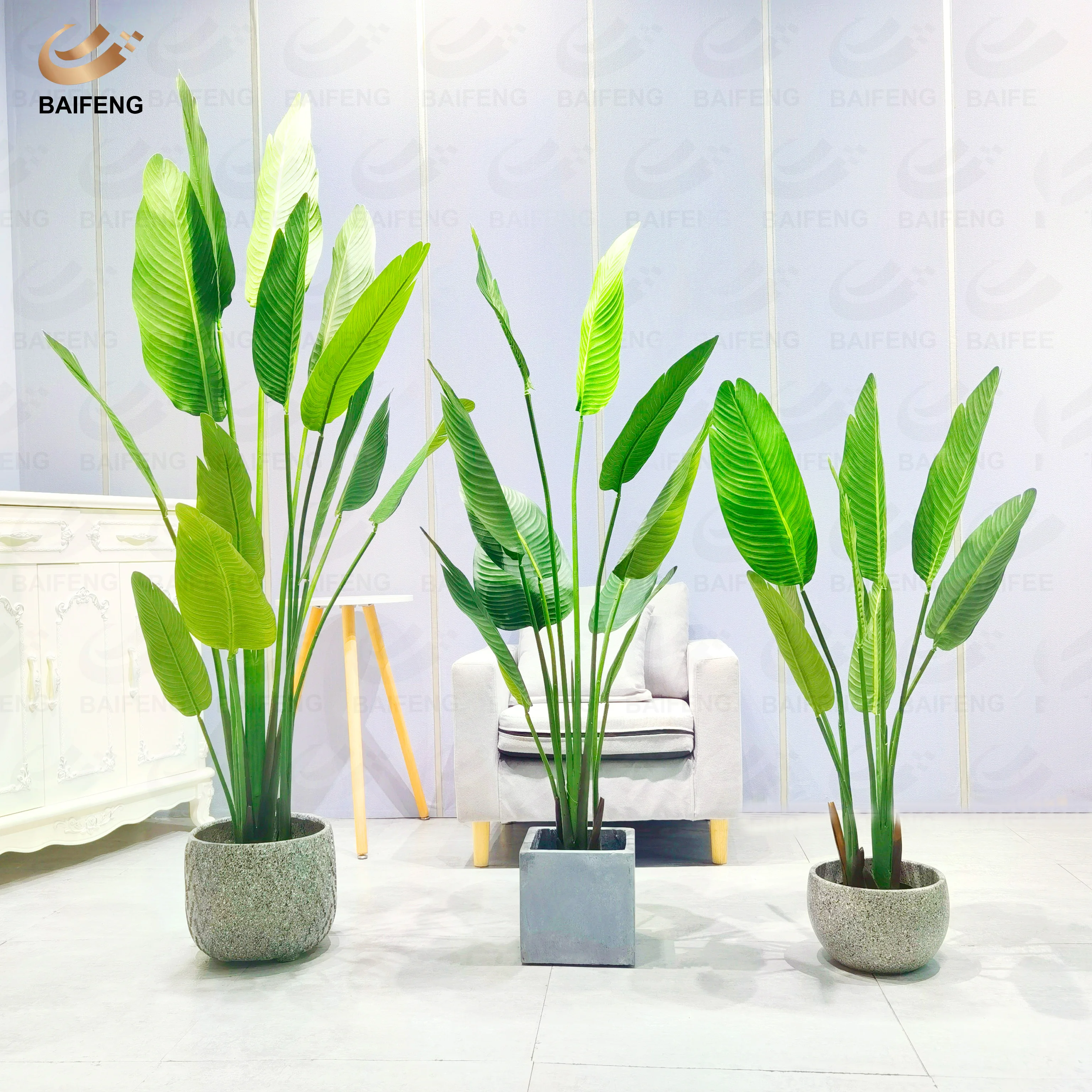 Factory Custom Indoor Decoration Artificial Potted Banana Tree Faux Plastic Canna Tree Wholesale Artificial Plant