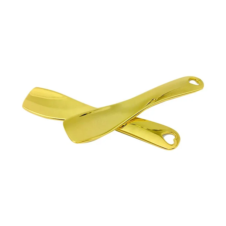 Новый плоский мини-шпатель, 6 см, золотой kirsite, косметический крем для глаз и лица, шпатели