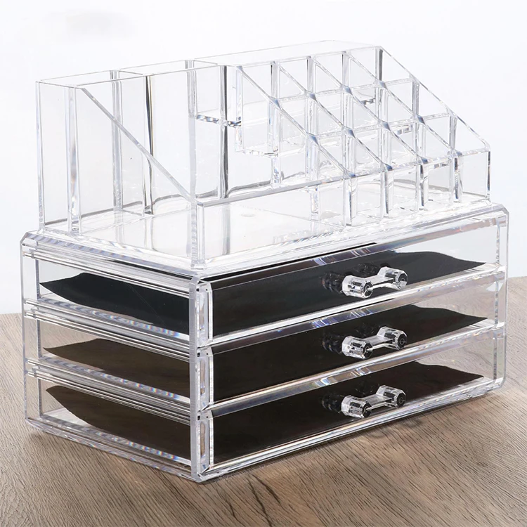 Big Capacity Multifunctional Make Up Case Box Acrylic Jewelry Cosmetic Makeup Brush Lipstick Holder Storage Organizer