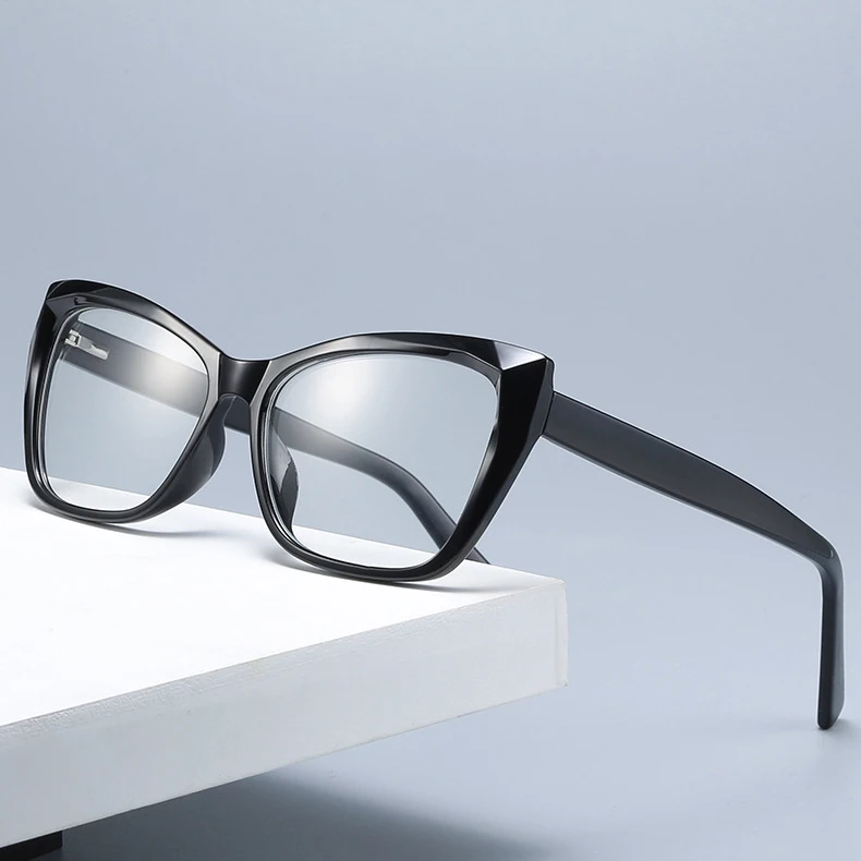 Anti Blue Light Diamond TR90 Cat eyes Women Retro Glasses Frame Transparent Lens Eyewear