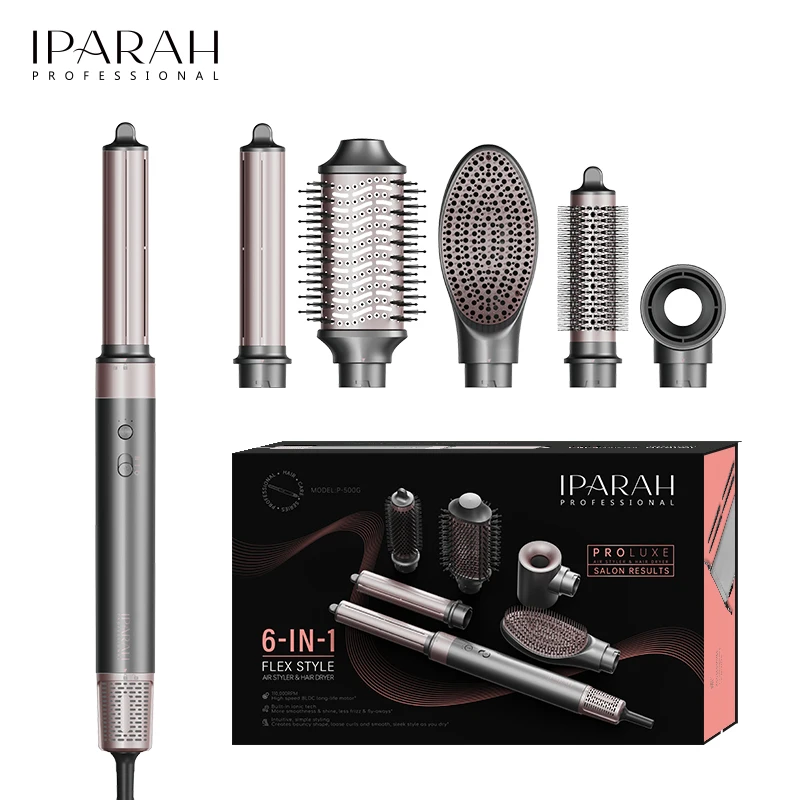 IPARAH P-500 6in1 Hair Straightener Brush Electric  High -Speed 11000RPM BLDC Motor  Hair Dryer for Women