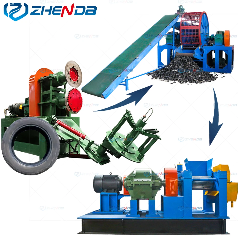 Автоматическое оборудование для переработки резиновых шин, установка для переработки шин, машина для переработки отходов шин