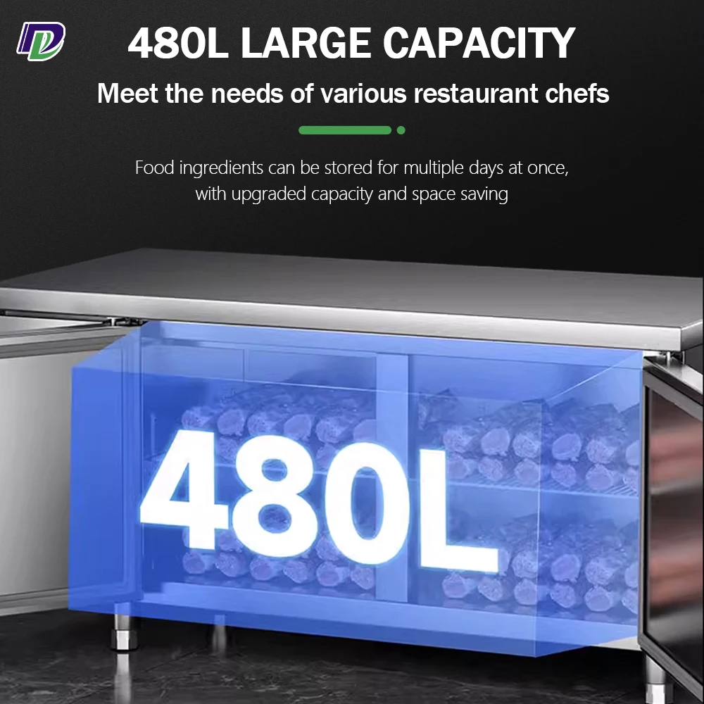 Stainless Steel Freezer Air Cooling Commercial Worktable Chiller Freezer Refrigerator Under Counter Fridge