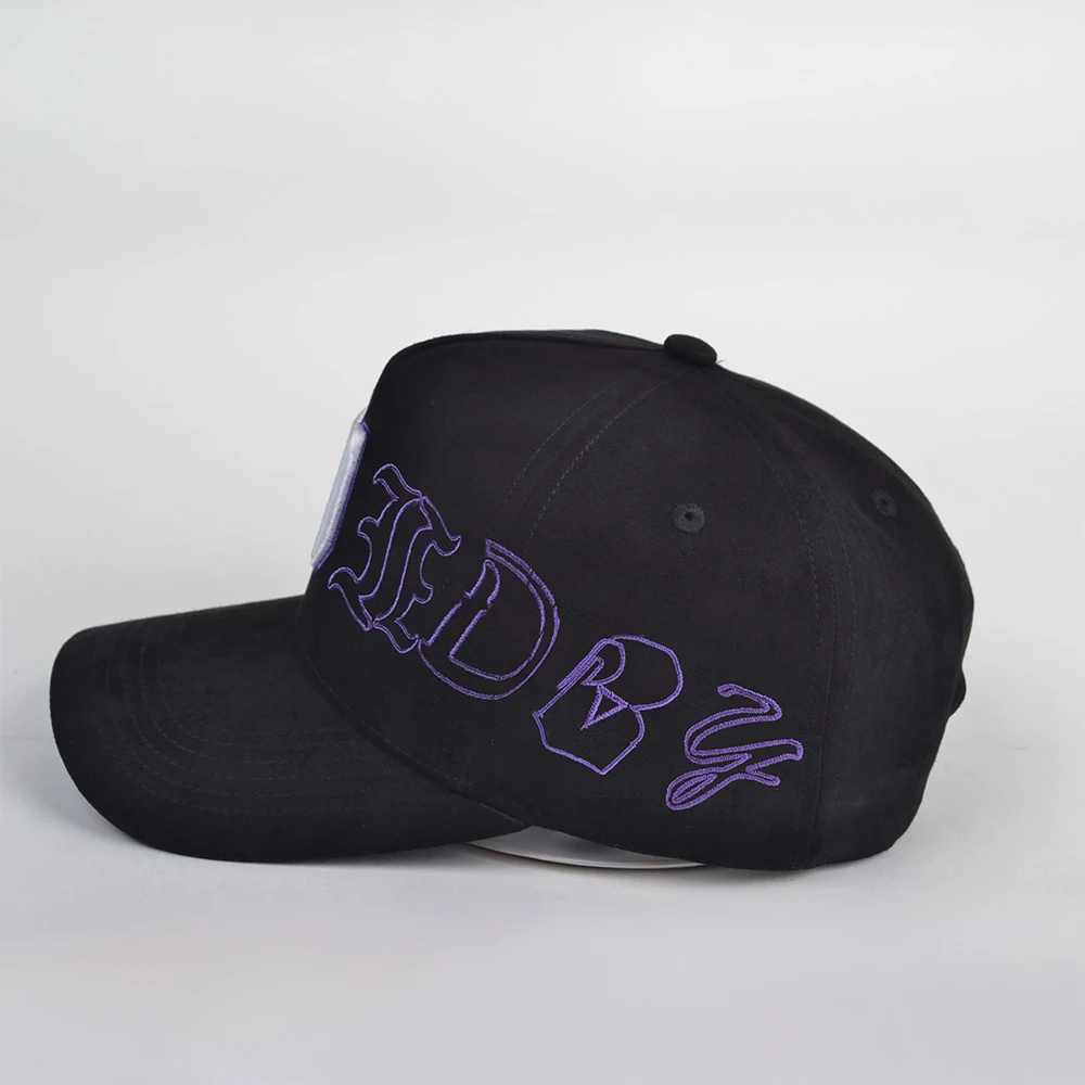 Manufacturers Hip Hop 3D Embroidered Big Logo Sports Cap Hat Cotton suede 5 Panel Customizable Gorras Baseball Cap