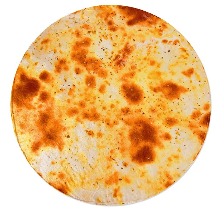 2021 High Quality Burritos Tortilla Blanket Round Throw Novelty Food Pizza Blanket for Adult