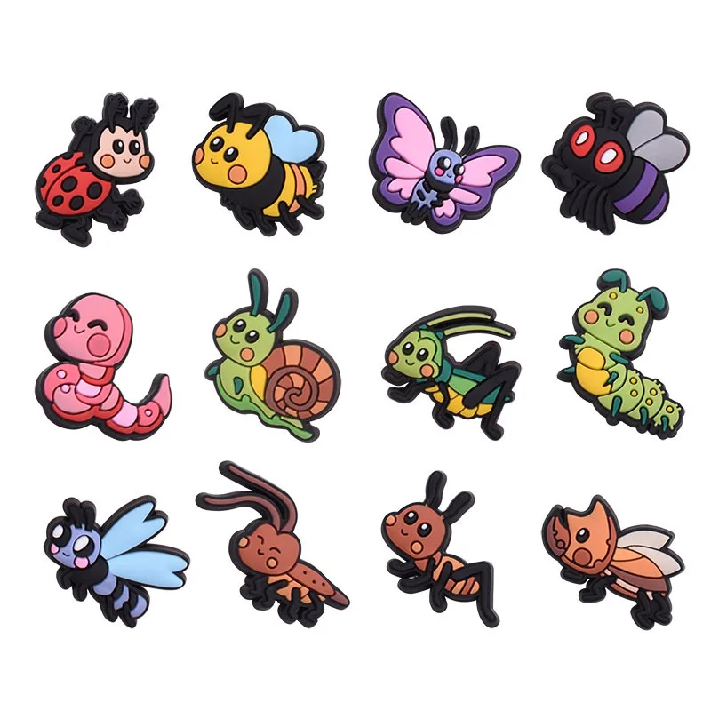 Cartoon Cute Insect Charm Soft PVC Wholesale Cocoa Melon Charm For Alligator Shoe Charm