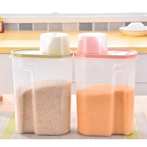 kitchen Dry Food beans bins Rice dispenser cereal bucket storage box grain container Cereal Dispenser