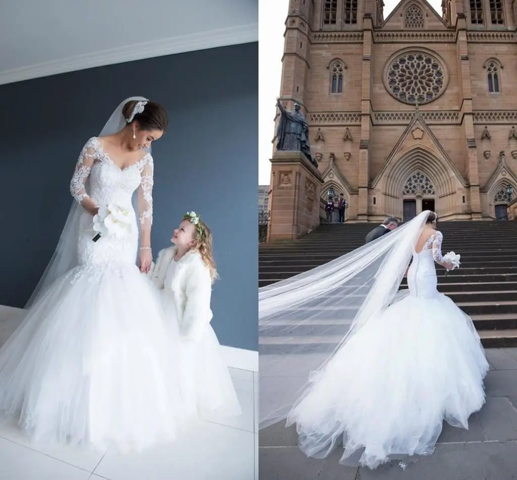 2021 New Fashion High Quality Custom Mother and Baby Slim Mermaid Bridal Gowns Embroidery Wedding Dress