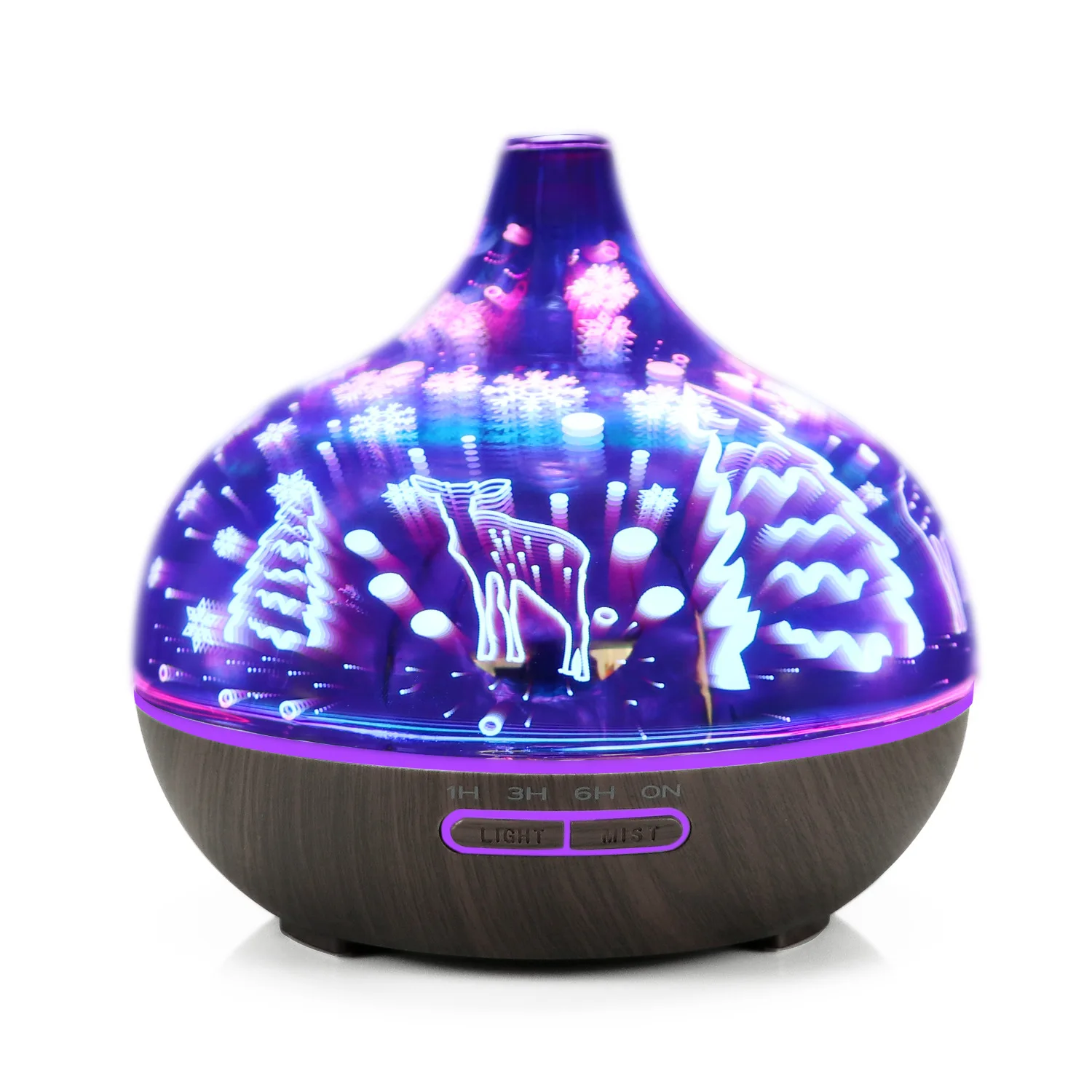 Tuya Smart Wifi 3d glass aroma diffuser/400ml Essential Oil Aromatherapy Ultrasonic Air Diffuser Humidifier/Air Humidifier