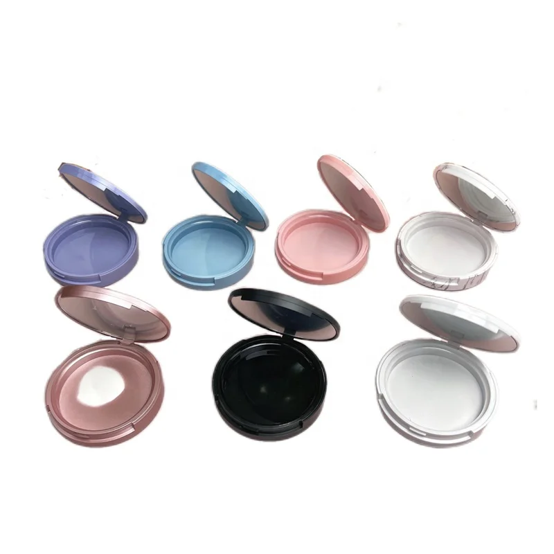 Spot good black white pink blue plastic empty double layer compact powder cosmetic case single layer setting powder container