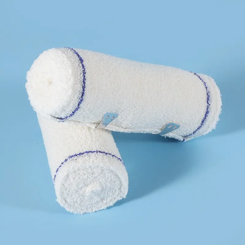 100% Cotton Elastic crepe medical bandages Different sizes available cotton crepe bandage with Clips