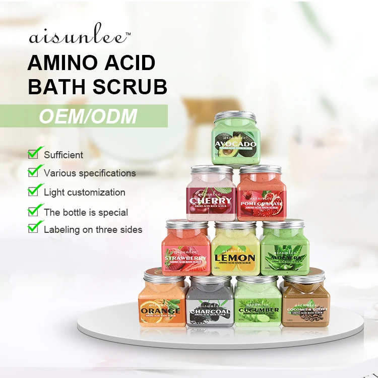 Private Label Natural Organic Vegan Bath Cleansing Exfoliantes Face Scrub Deep Cleansing Whitening Fruit Sugar Body Scrub