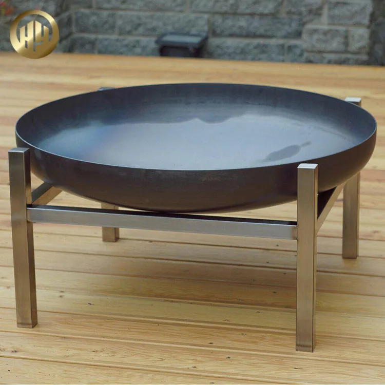 Outdoor Barbecue Assembly 60cm Diameter Metal Round Firewood Fire Pit/ corten garden