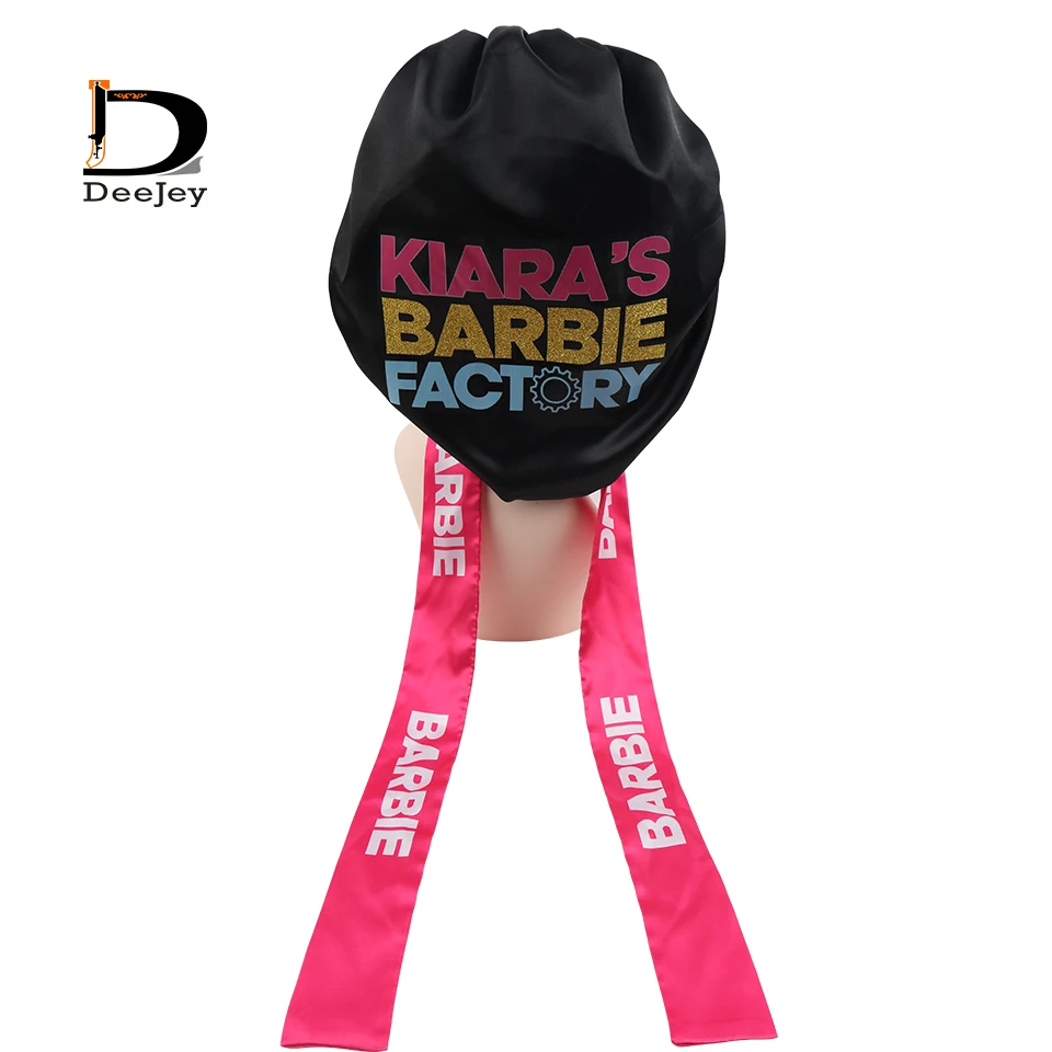 Оптовая продажа с фабрики, двухслойная шелковая шляпа для волос, головной убор для сна на заказ, головной убор с логотипом, атласные шляпы