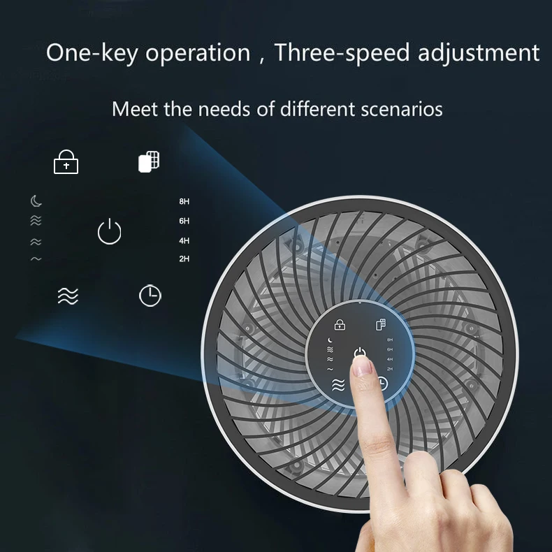 ABS Portable Ionizer Air Purifier with atmosphere lamp