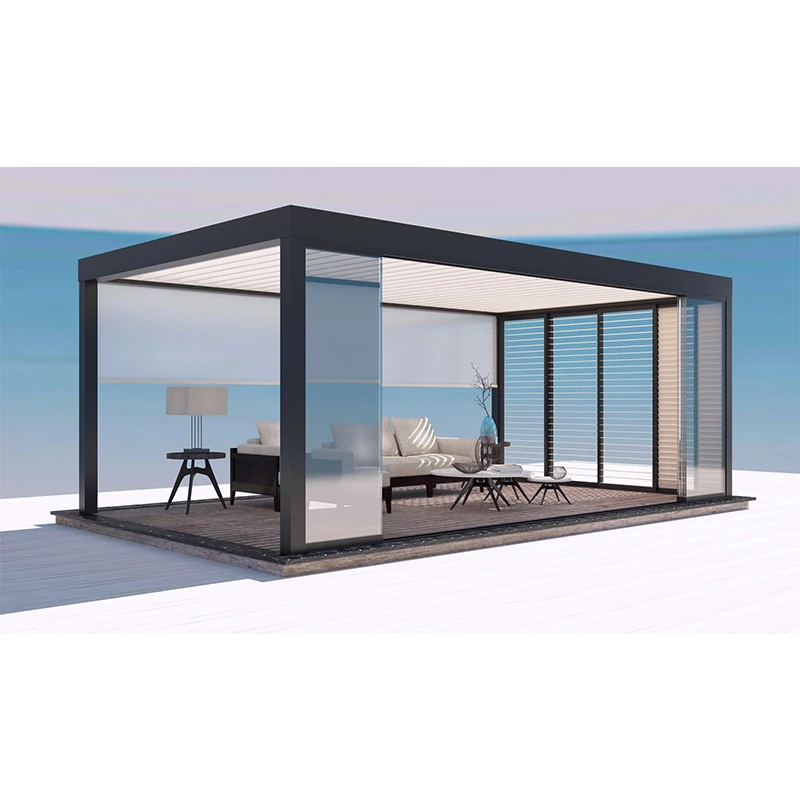 Waterproof Opening Roof Aluminium Bioclimatic Gazebo Louvered Roof Pergola for Garden