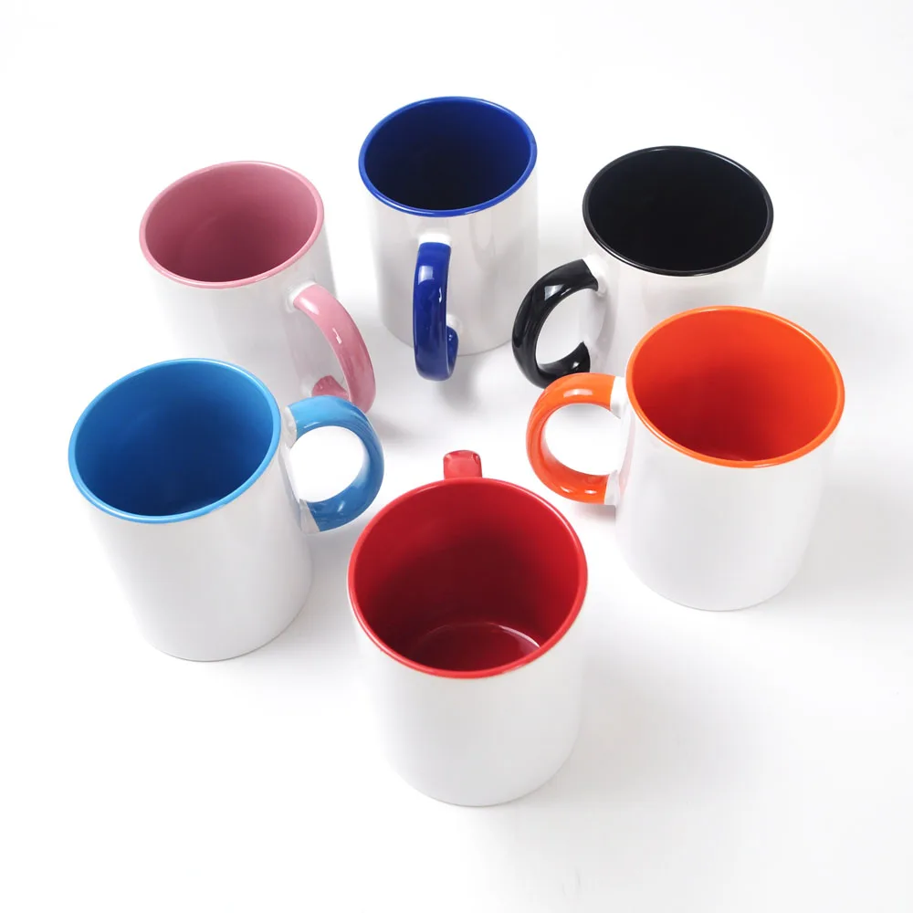 USA warehouse Blue 6PCS PACK  sublimation mugs 11OZ photo mug DIY sublimation mug factory top 3A grade quality with mailer box