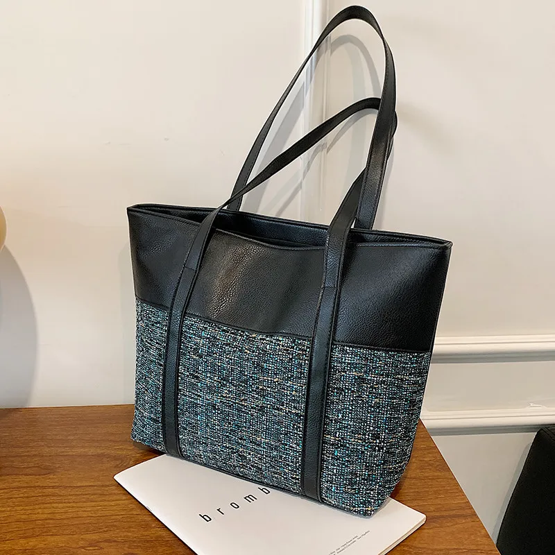 Womens shopper bag with zipper PU leather tote bags for women Factory wholesale vietnam embroidered handbags