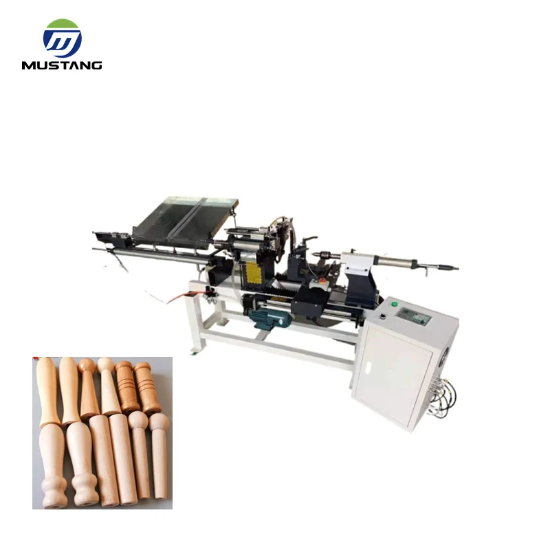 MT5025A Mustang Auto Feeding and Loading Small CNC Wood Copying Lathe for Wooden Handle
