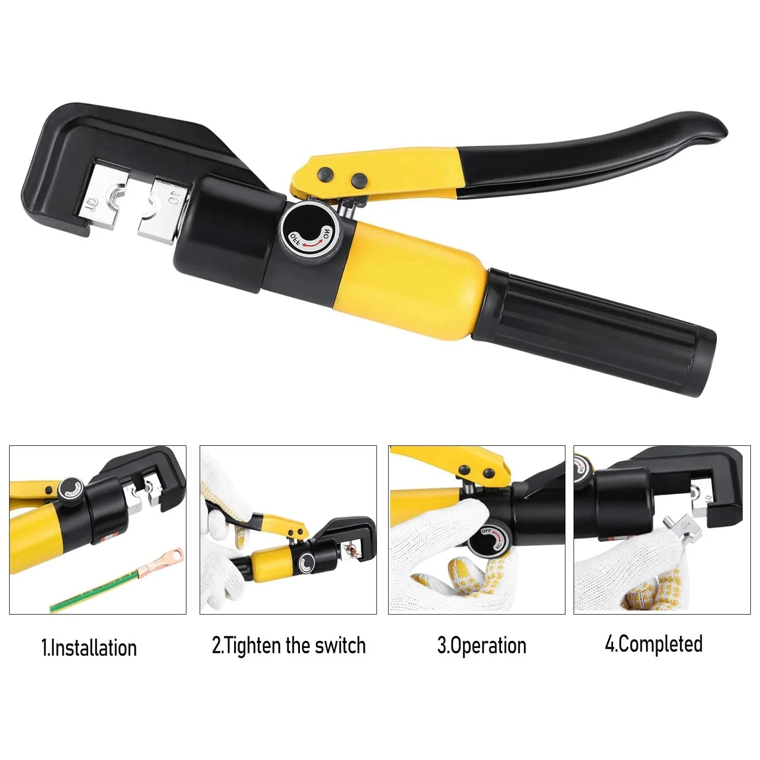 Good Sale 6T Portable Steel Crimper Plier Press Tool Kit Hydraulic Hexagonal Terminal Crimping Tools 4-70mm² Wire Crimping Dies