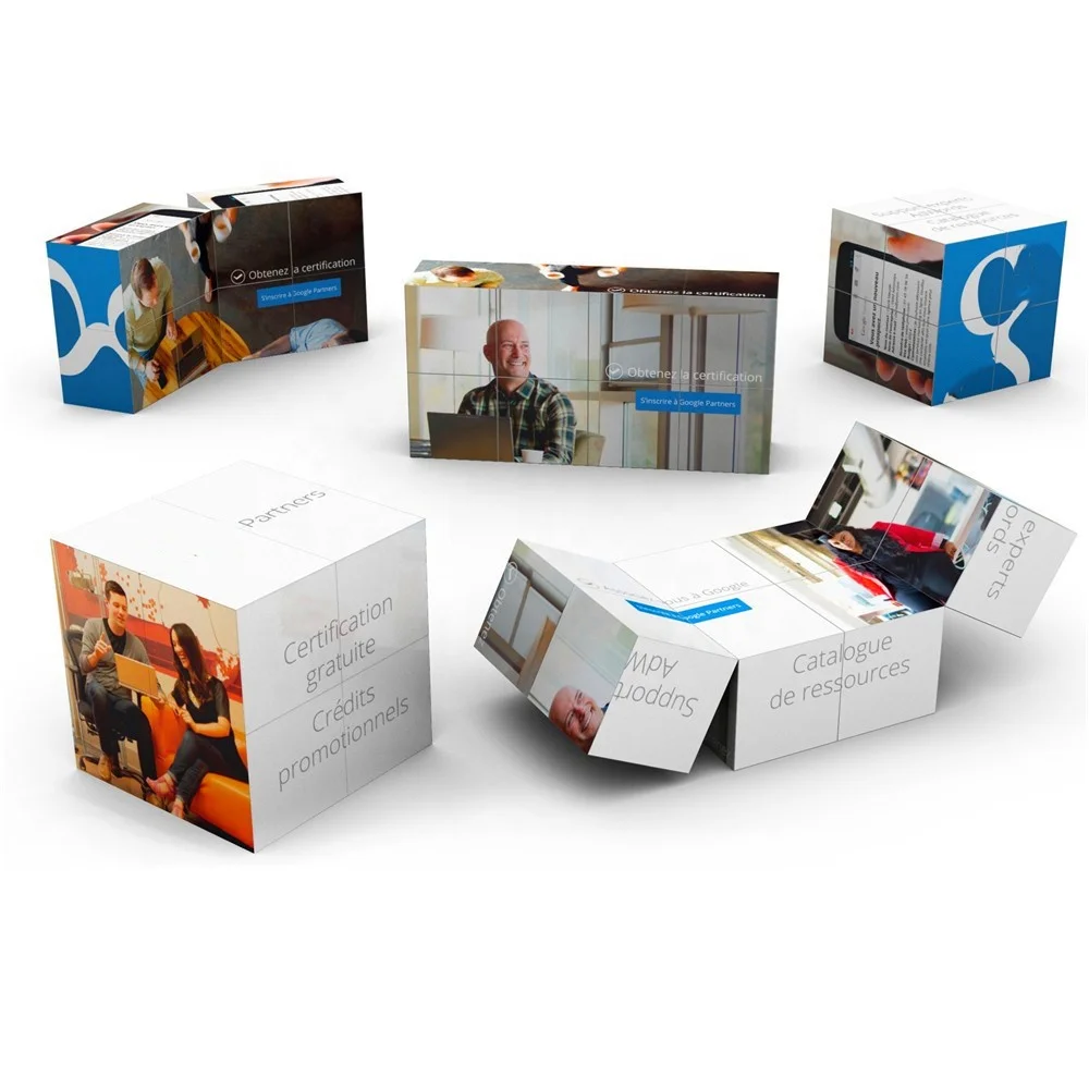 custom your own logo magnetic magic cube personalized advertising photo diy 3d folding puzzle cube toy for promotion gift