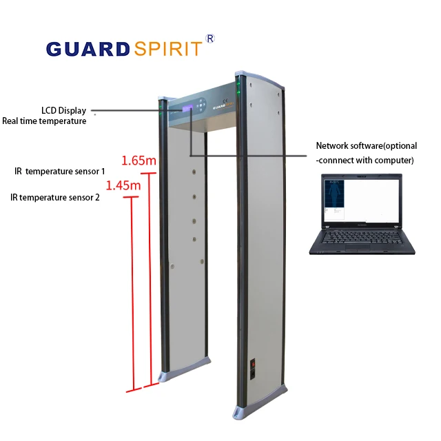 
High quality factory Body heat detector and metal detector door Body detector bus station shopping mall school 