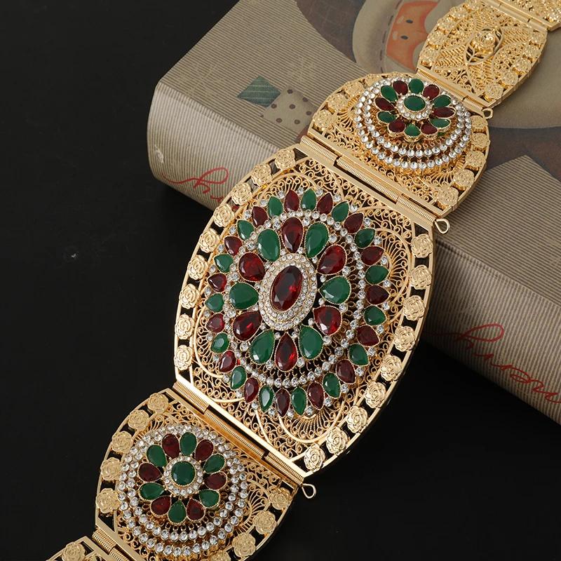 Высококачественный золотистый пояс со стразами на заказ, роскошный свадебный металлический пояс Caftan для женщин