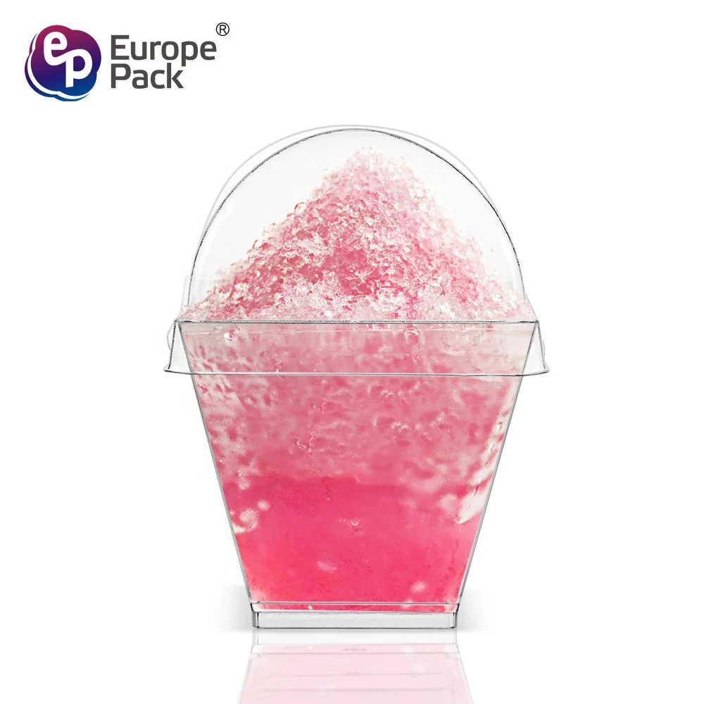 Party supplies square shape disposable plastic 2oz cups with dome lid